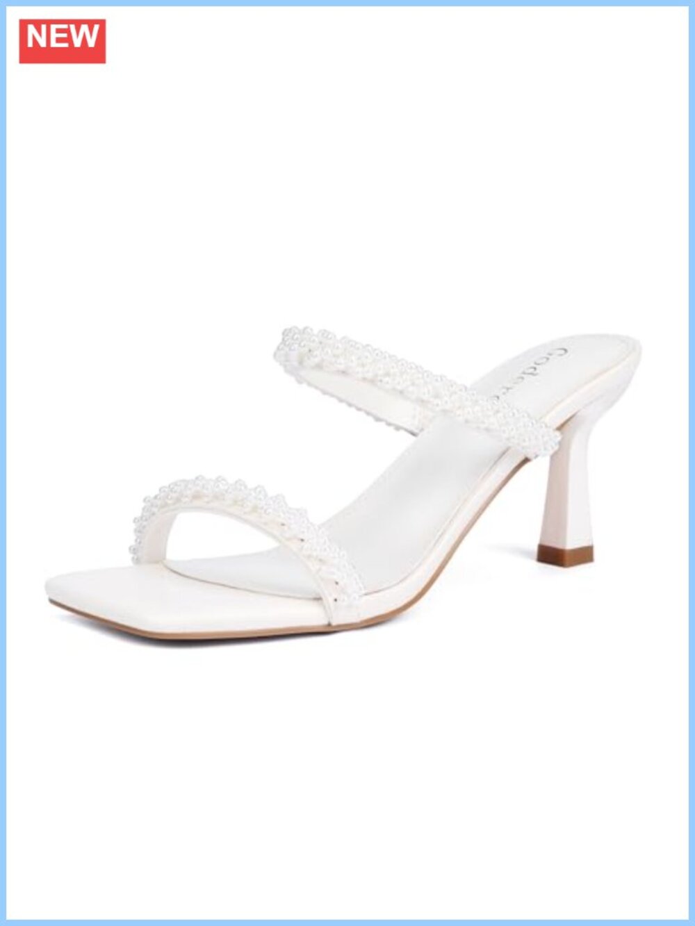 Kitten Heel Sandals Square Toe Two Strap Slingback Mule Heels